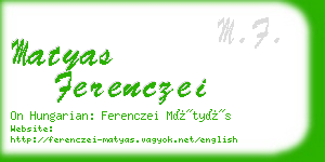 matyas ferenczei business card